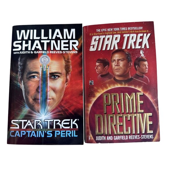 Vintage Star Trek Books Captain's Peril & Prime Directive Paperback GC - Picture 1 of 6